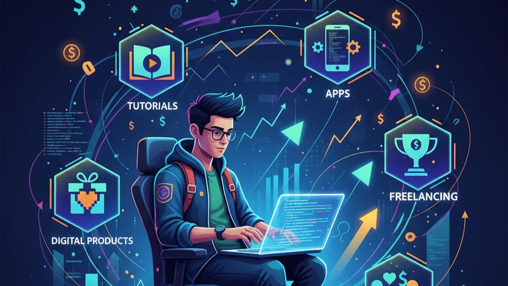 Monetize coding skills illustration