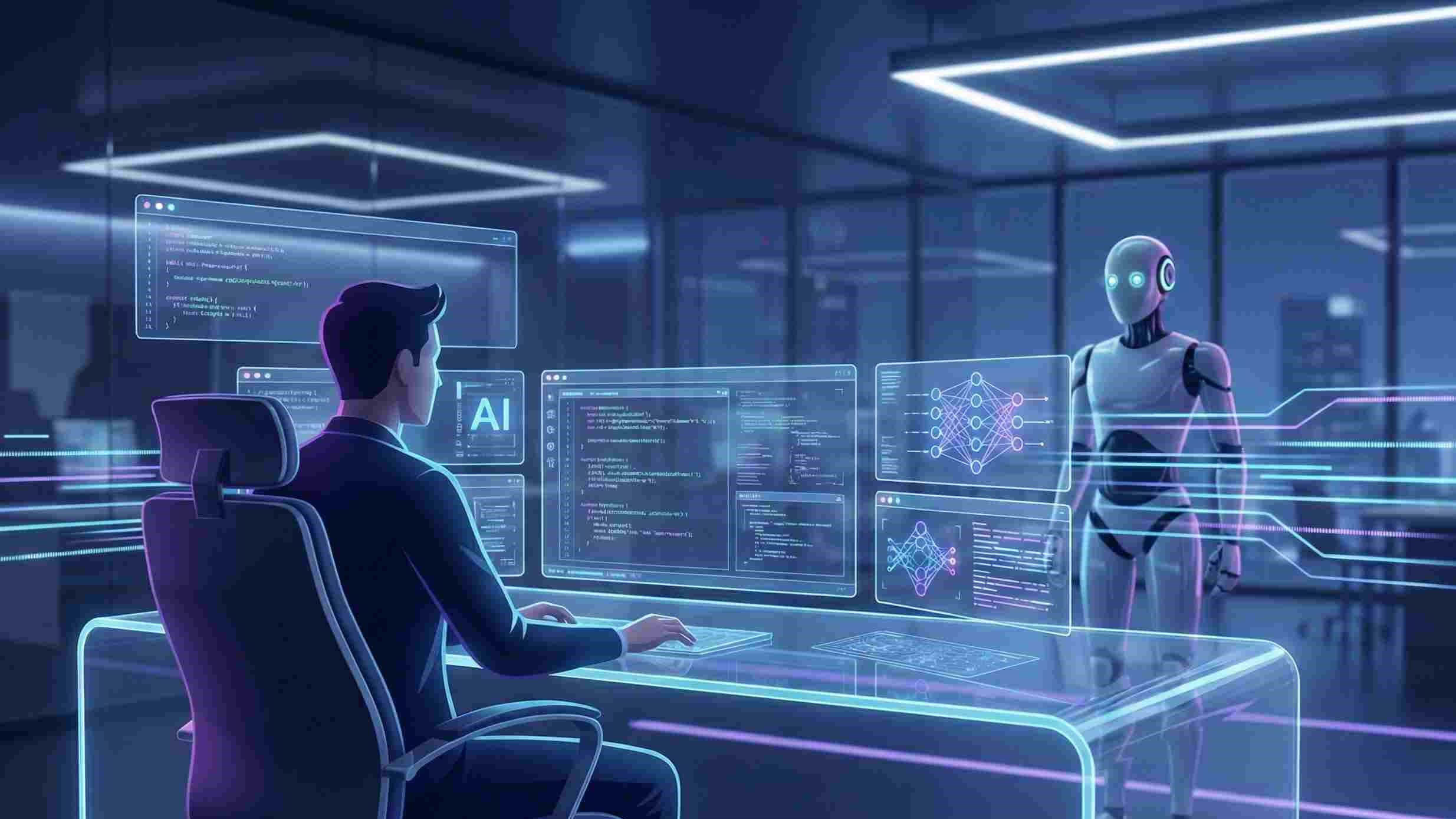 AI in Software Engineering Illustration